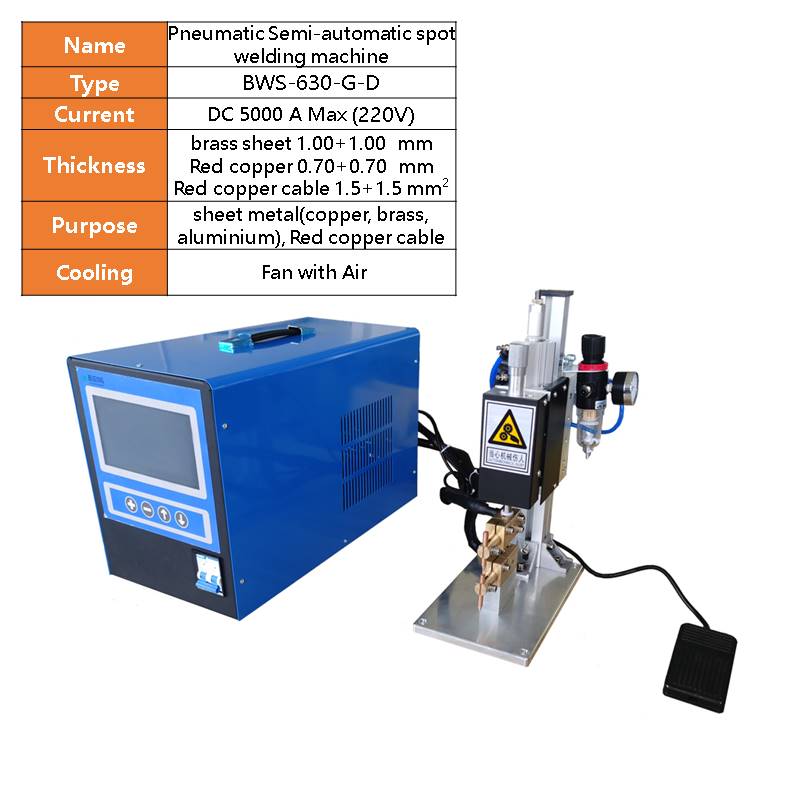 BWS-630 Pneumatic semi-automatic  Intermediate frequency DC  precision resistance butt welding machine for wire harness copper terminals motors, copper sheets